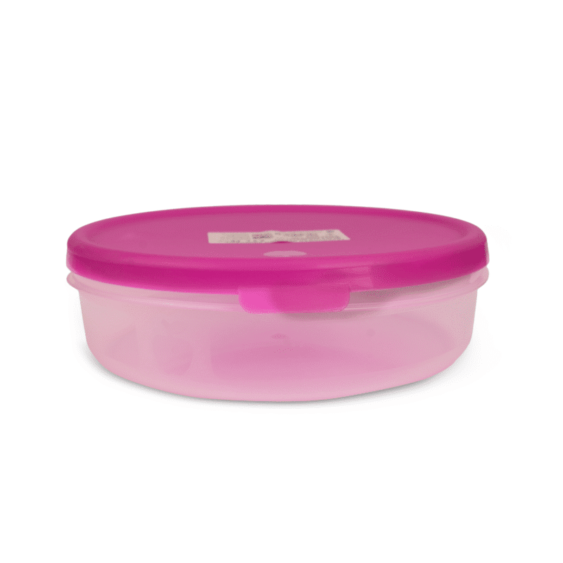 pink round food box