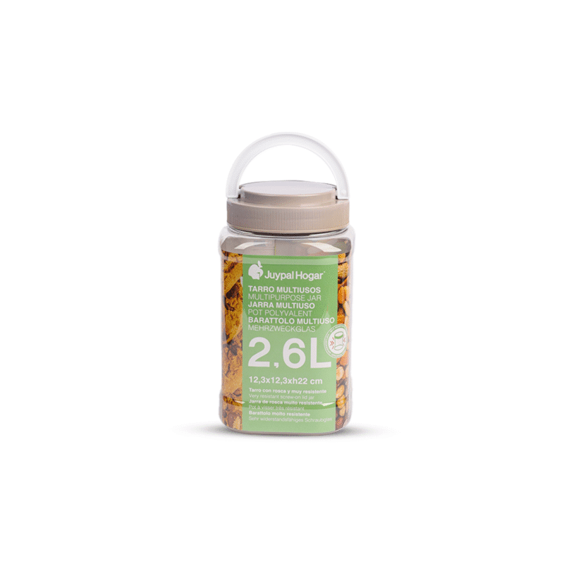 plastic jar with lid and handle PBA-free