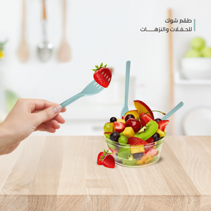 reusable plastic fork set available in different color - Image 5