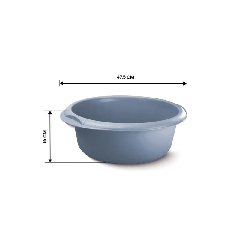 Round grey bowl 14 L size details