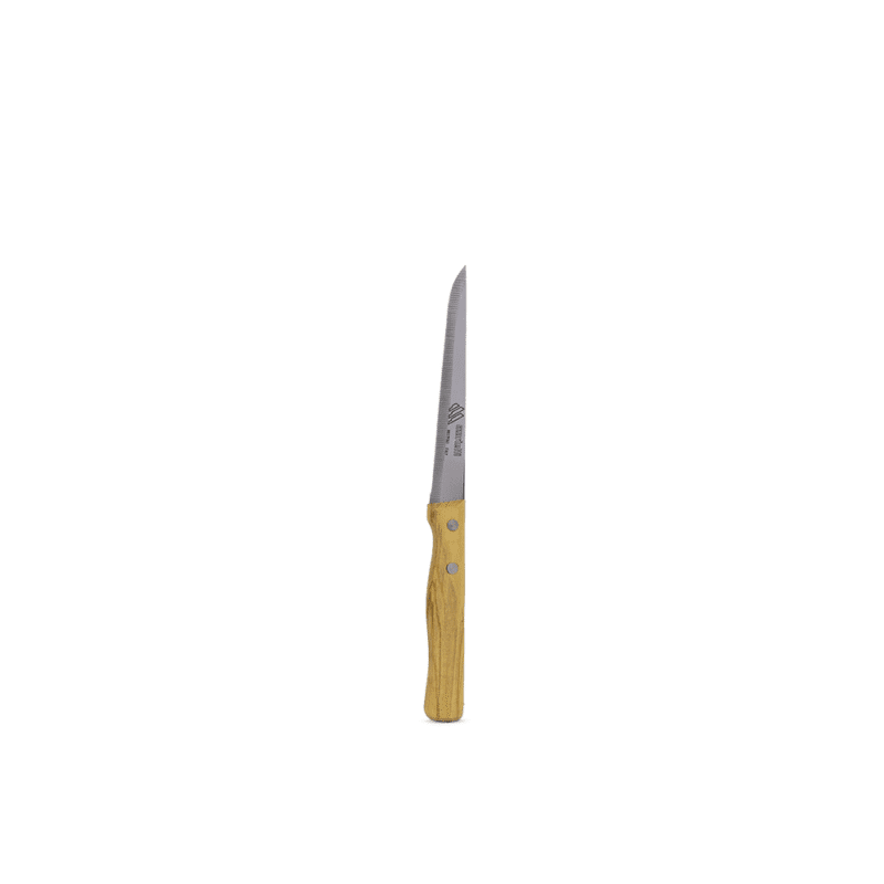 Serrated kitchen knives set wooden handle Size 11.5 CM - Image 3