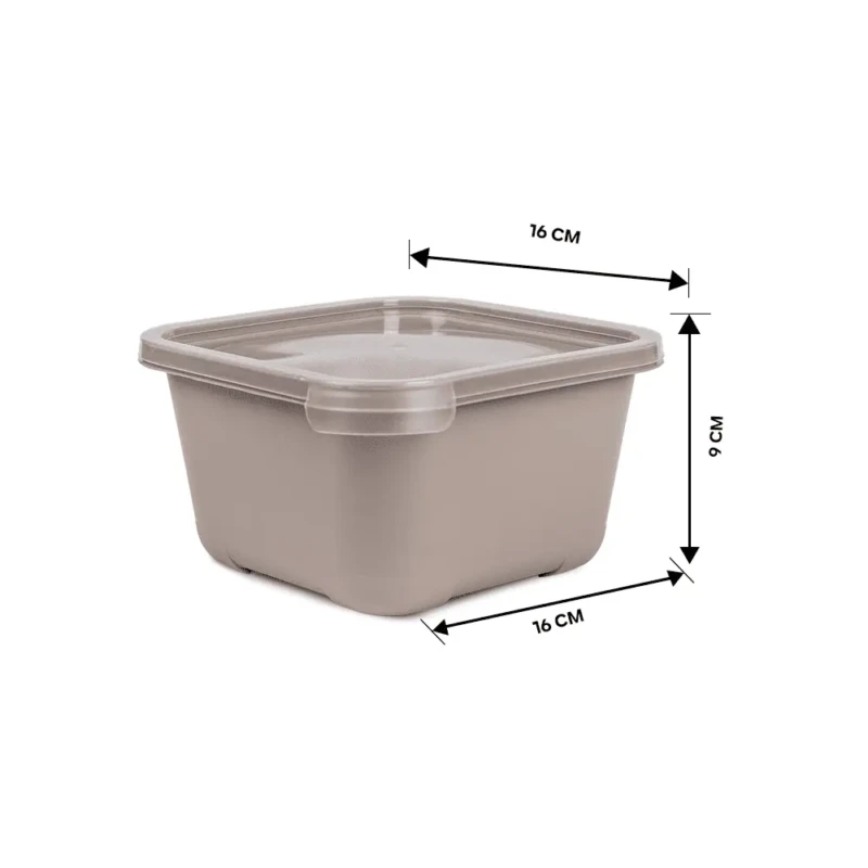 Set of 3 Tapper fresh beige food boxes size details