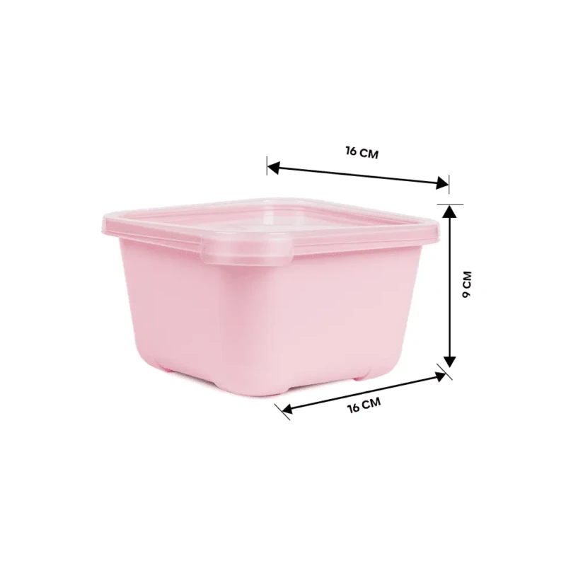 Set of 3 Tapper fresh pink food boxes size details