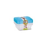 Set of 5 blue food storage boxes