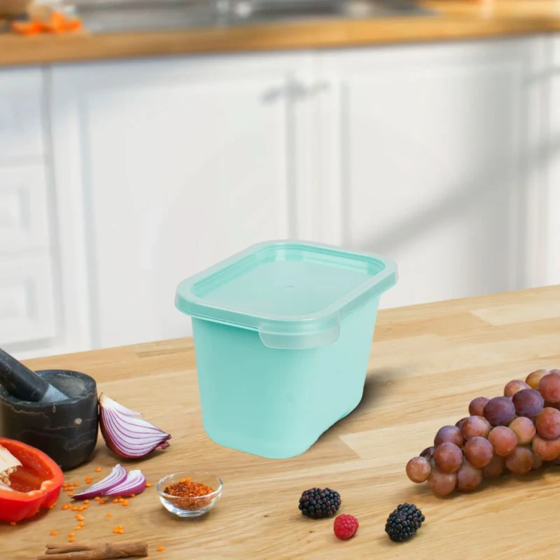 Set of 5 food storage turquoise containers practical and stylish design