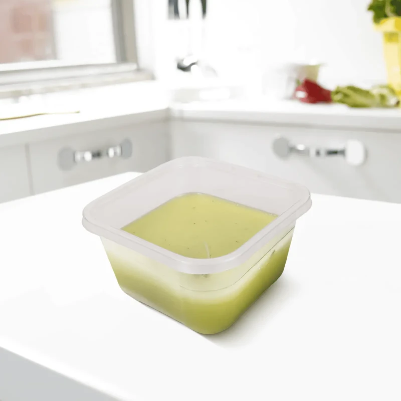 Set of 5 green square food storage boxes freezer safe