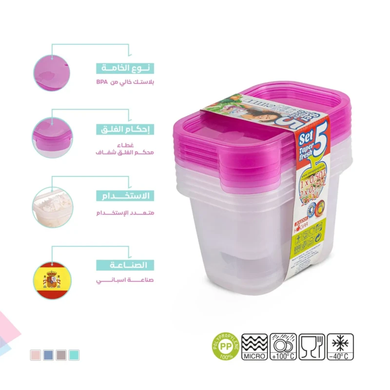 Spanish made pink tapper fresh food box