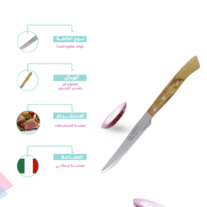 Kitchen Knives Set with Olive Wood Handle