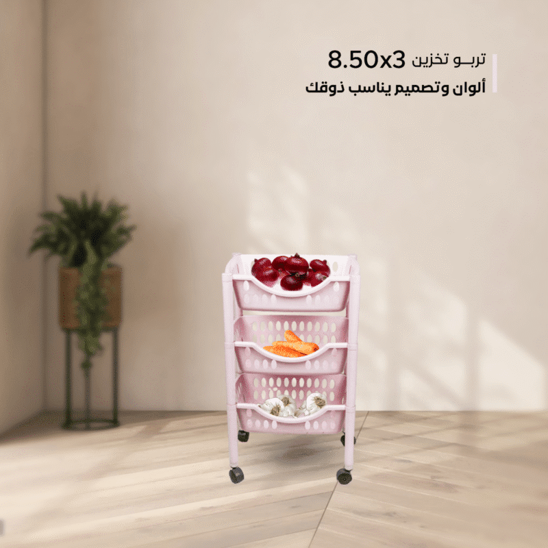 Plastic trolley with wheels for kitchen 3 Tier - Image 59