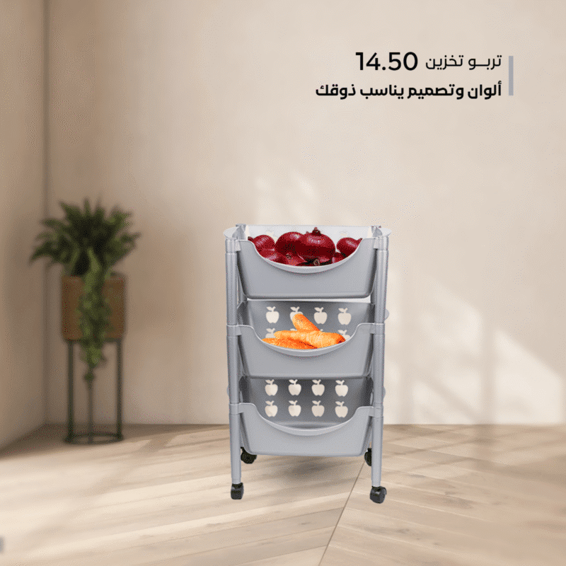 Plastic trolley with wheels for kitchen 3 Tier - Image 18