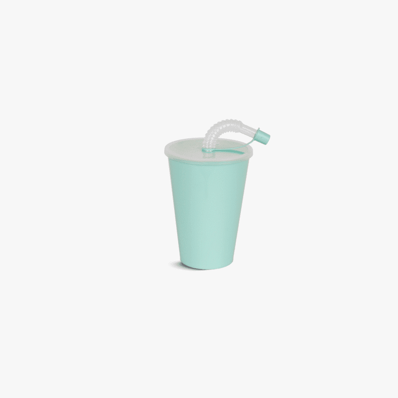 cup with straw 0.45L Made of polypropylene