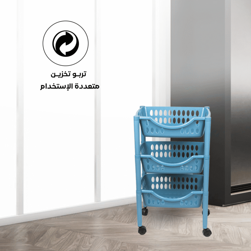 Plastic trolley with wheels for kitchen 3 Tier - Image 55