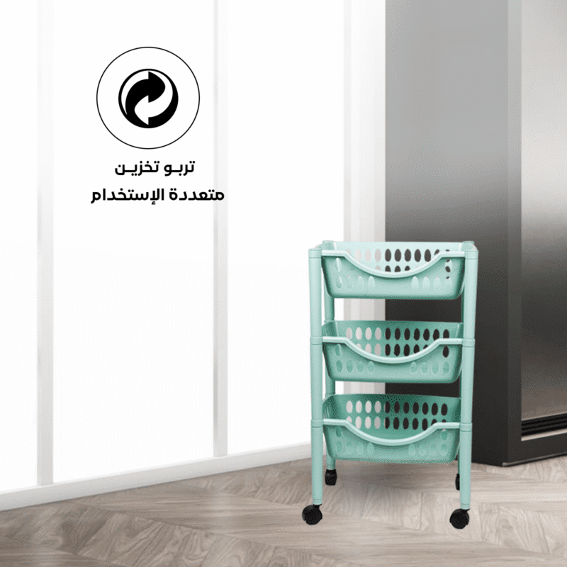 Plastic trolley with wheels for kitchen 3 Tier - Image 66