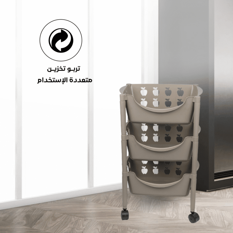 Plastic trolley with wheels for kitchen 3 Tier - Image 31