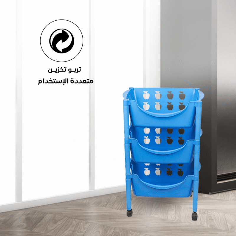 Plastic trolley with wheels for kitchen 3 Tier - Image 13
