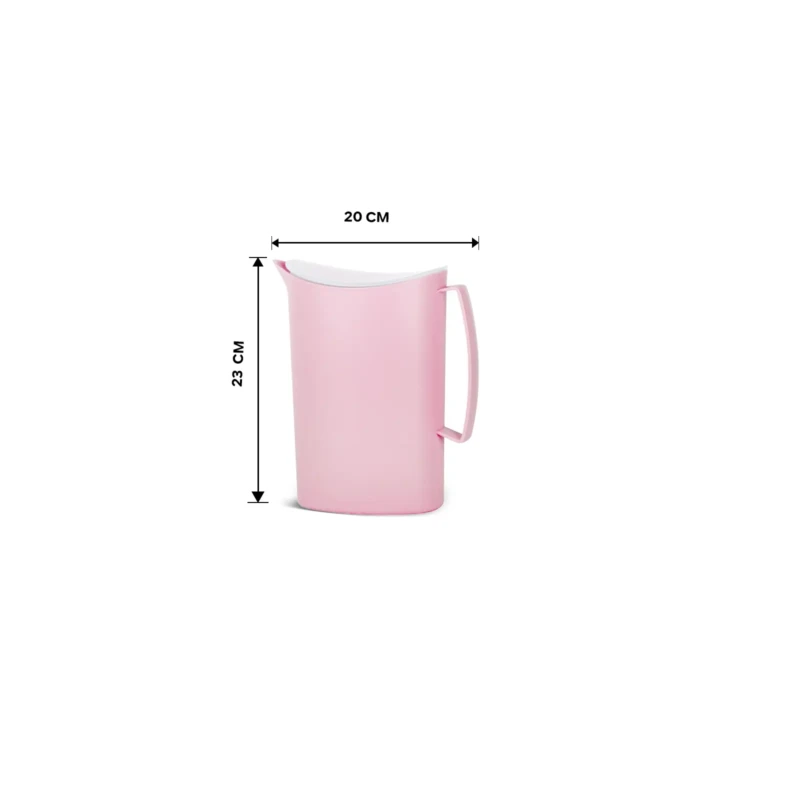 versatile pink plastic jug with handle size details