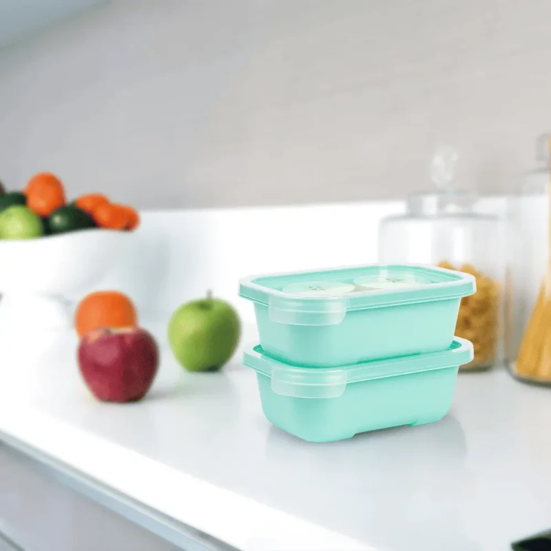 versatile Set of 2 small food turquoise boxes 0.5L