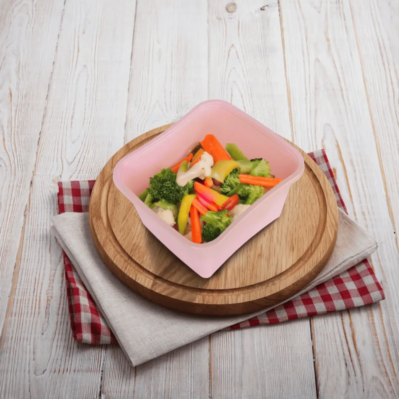 Versatile set of 5 food pink containers 0.5L to 1L