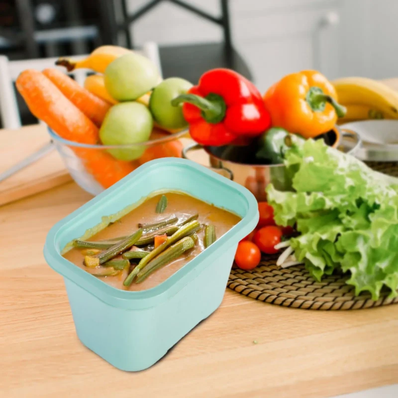 Versatile set of 5 food turquoise containers