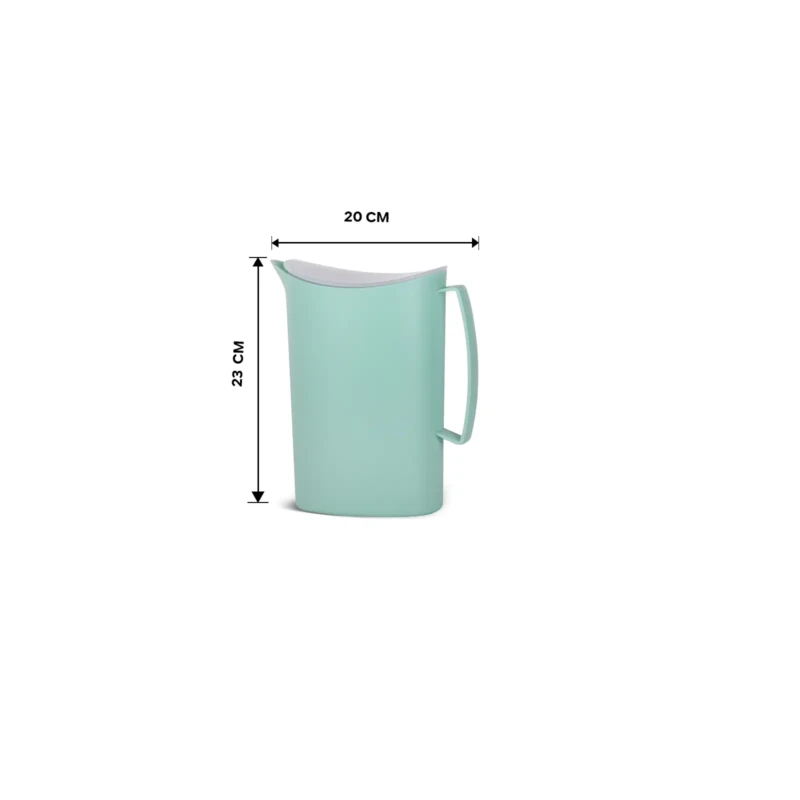 versatile turquoise plastic jug with handle size details