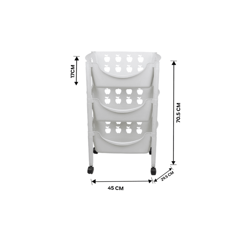 Plastic trolley with wheels for kitchen 3 Tier - Image 6