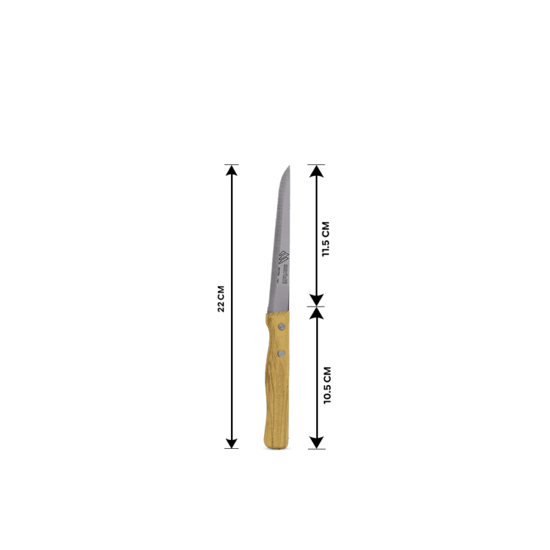 Serrated kitchen knives set wooden handle Size 11.5 CM - Image 6