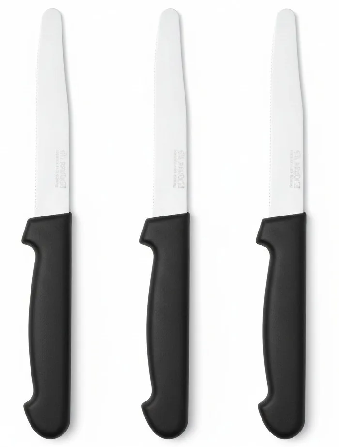 Marietti Steak Knife 3-Piece Set, 11 cm Blade Length, Black - الصورة 2