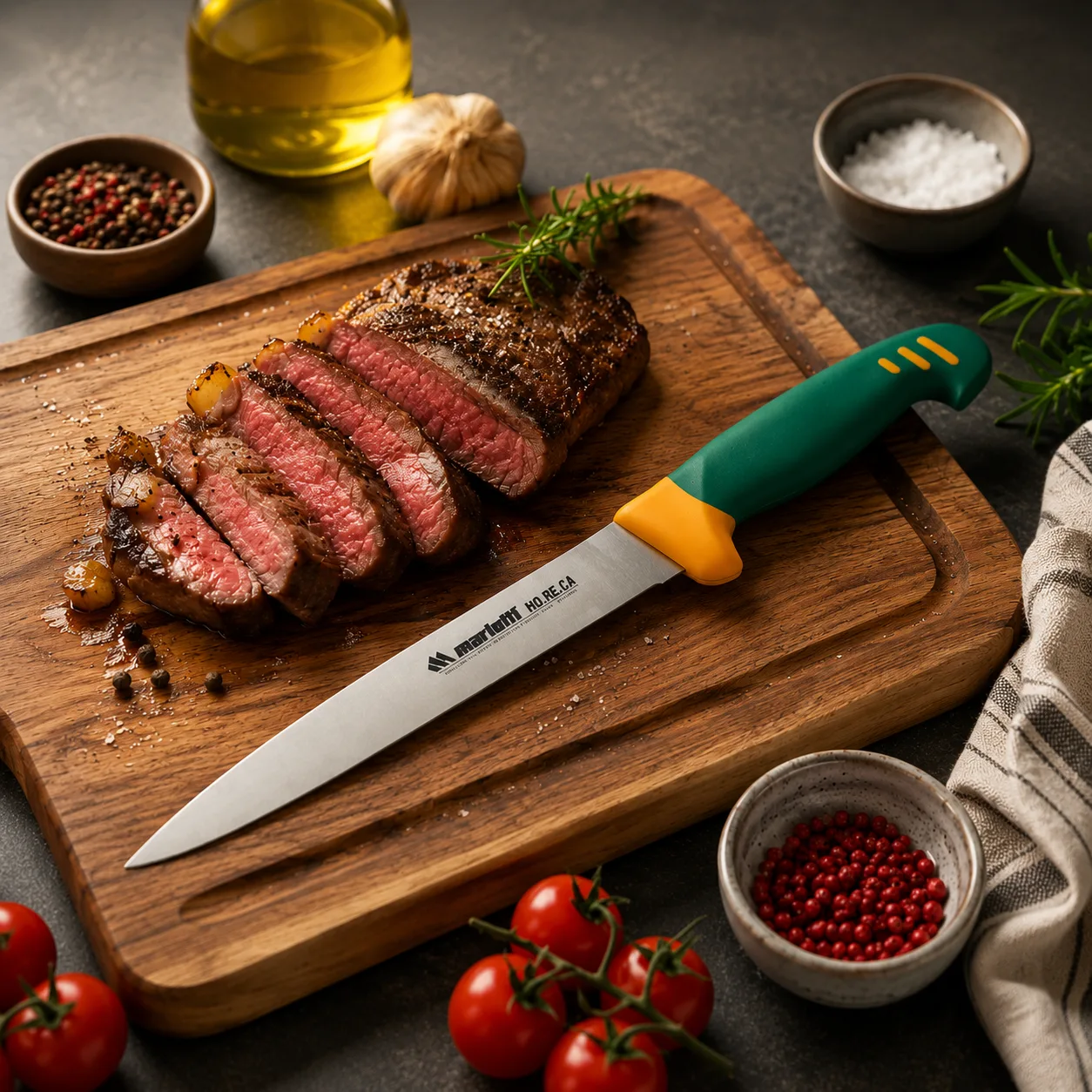 Slicing Knife – Green × Yellow -18 cm - Image 2